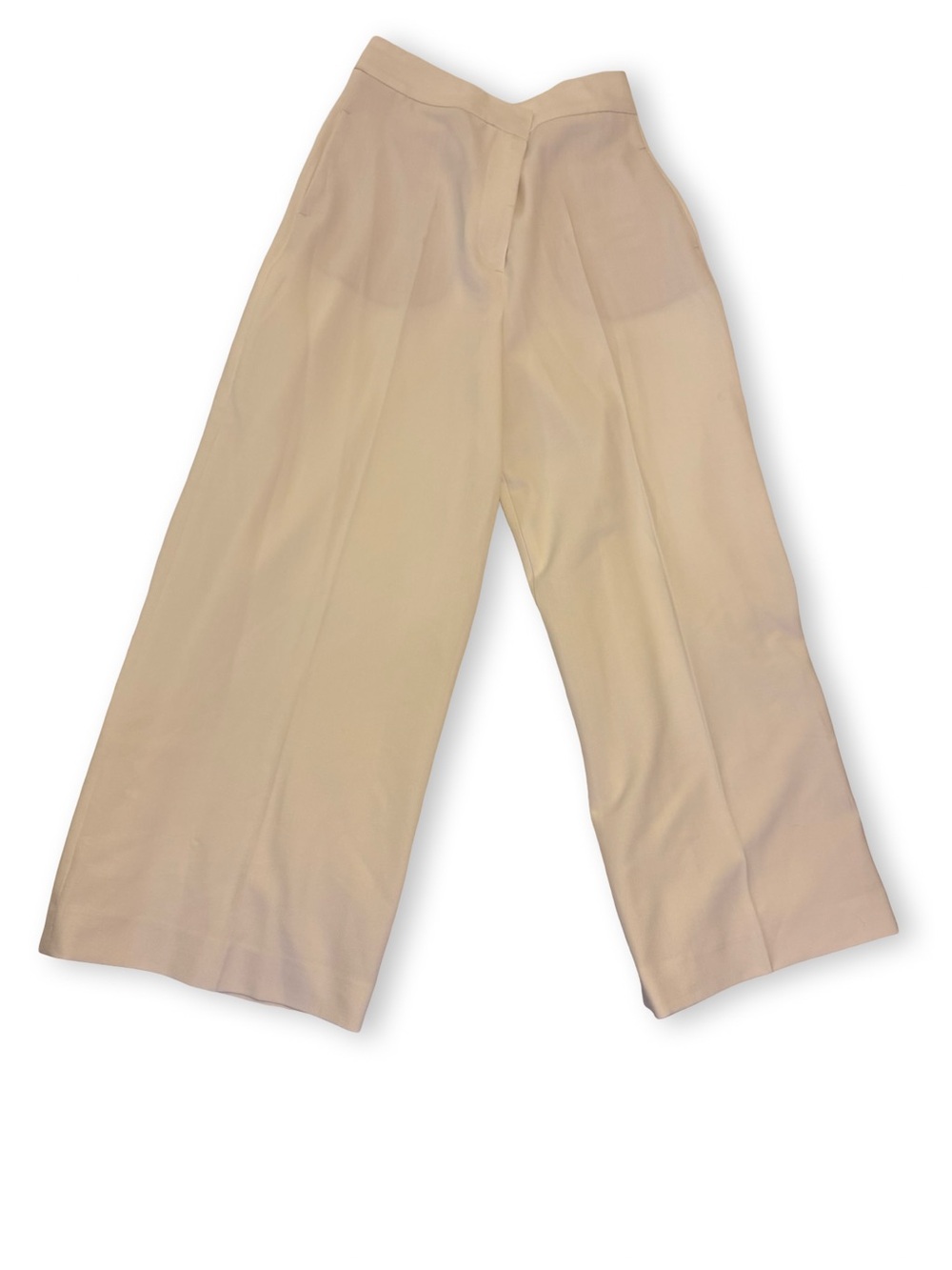 Zara Classic Wide-Leg Pants in cream